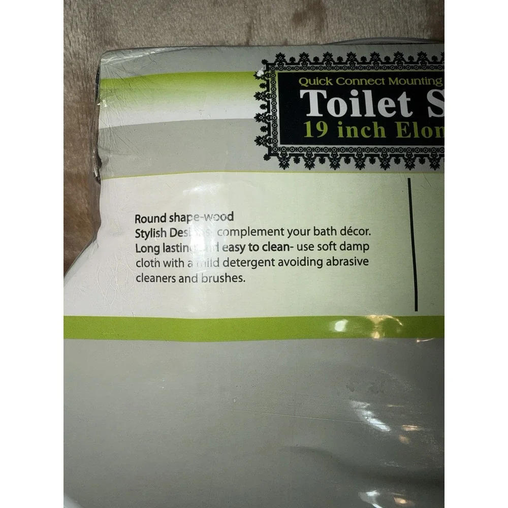New Erin's Home Toilet Seat Elongated 19 inch Bottom Mount MDF Cover White